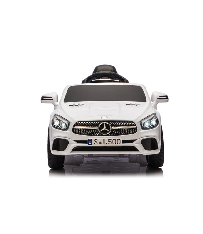 Mercedes SL500, carro elétrico infantil de 12 volts com uma bateria de lítio, pneus de borracha, banco em pele sintética e muito mais!