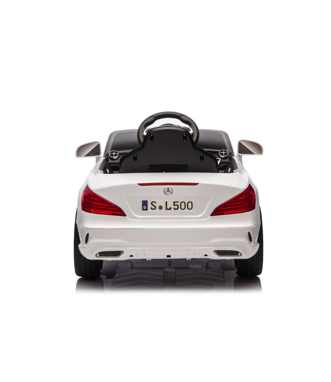 Mercedes SL500, carro elétrico infantil de 12 volts com uma bateria de lítio, pneus de borracha, banco em pele sintética e muito mais!