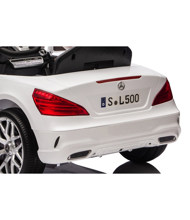 Mercedes SL500, carro elétrico infantil de 12 volts com uma bateria de lítio, pneus de borracha, banco em pele sintética e muito mais!