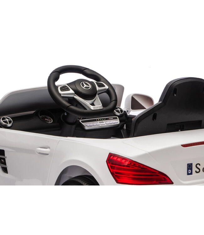 Mercedes SL500, voiture électrique pour enfants 12 volts avec une batterie au lithium, des pneus en caoutchouc, un siège en similicuir et bien plus encore !