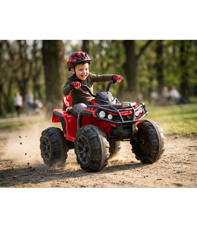 Elektrisk Quad, 12v, gummidæk, med fjernbetjening