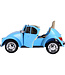 Volkswagen Beetle Oldtimer, 12 volt elbil til børn med gummidæk og meget mere!