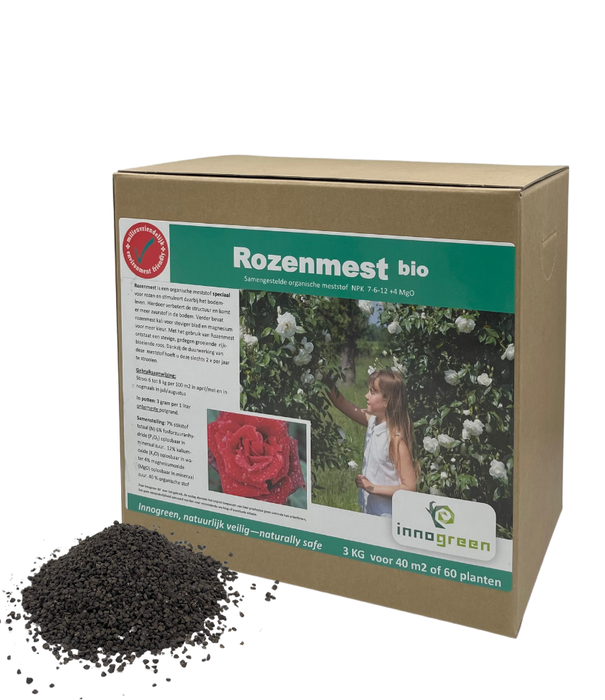 Innogreen Rozenmest Bio | NPK 7-6-12 + 4 Mgo | Kleinverpakking