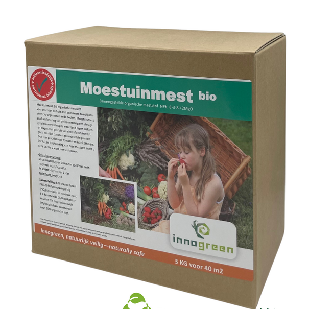 Innogreen Moestuinmest | NPK 10-4-8 + 2 Mgo | Kleinverpakking