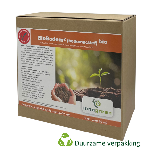 Innogreen Innogreen BioBodem | NPK 3-2-2 + Mycorrhizae, Trychoderma, protozoa, bacterieën, zeewier | Kleinverpakking