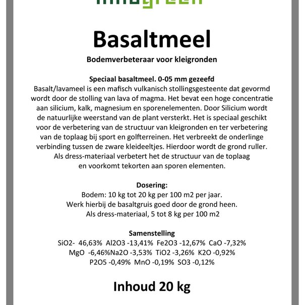 Innogreen Basaltmeel (lavameel) voor kleigronden