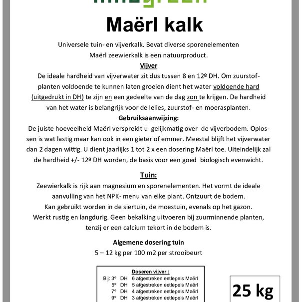 Innogreen Maërlkalk | NW 48, CaO 44%, MgO 3%