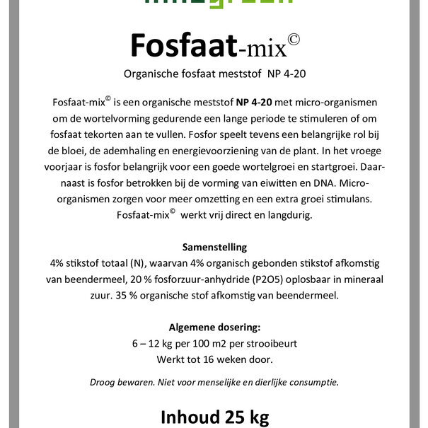 Innogreen Fosfaat - mix (beendermeel) | NPK 4-20-0