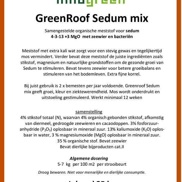 Innogreen Greenroof Sedum-mix 10kg | NPK 4-3-13 + 3 MgO