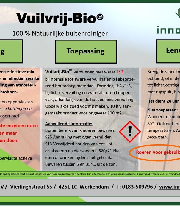 Innogreen Vuilvrij-Bio buitenreiniger | aanslagreiniger