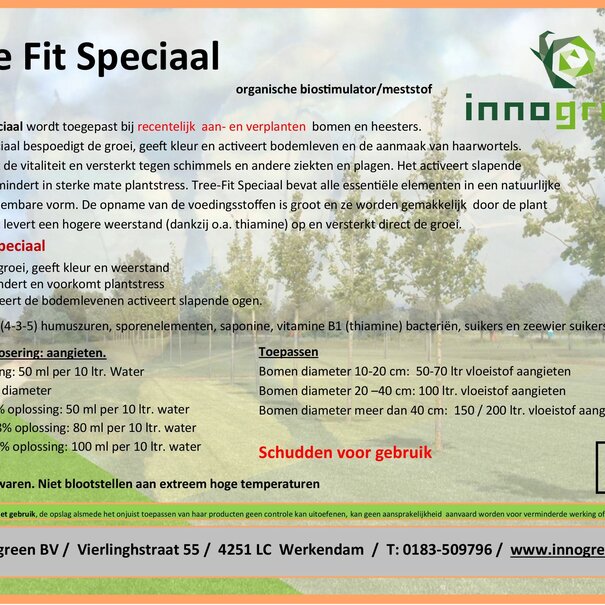 Innogreen Tree Fit Bomenvoeding Speciaal | NPK 4-3-5 + o.a. sporenelementen, vitaminen, zeewier en aminozuren