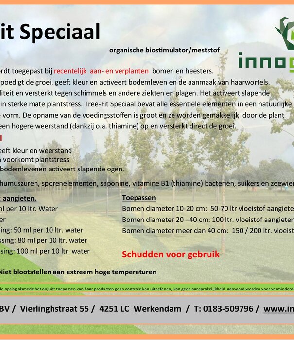 Innogreen Tree Fit Bomenvoeding Speciaal | NPK 4-3-5 + o.a. sporenelementen, vitaminen, zeewier en aminozuren