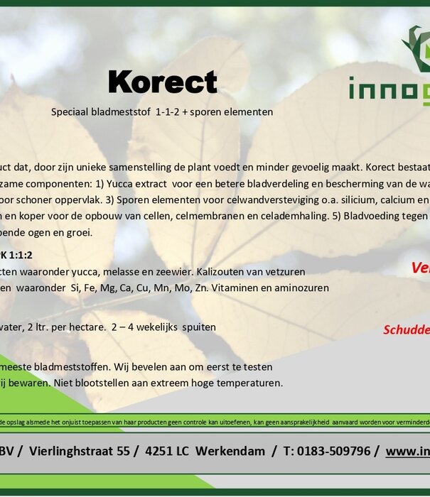 Innogreen Korect© | NPK 1-1-2 + sprenelementen en silicium