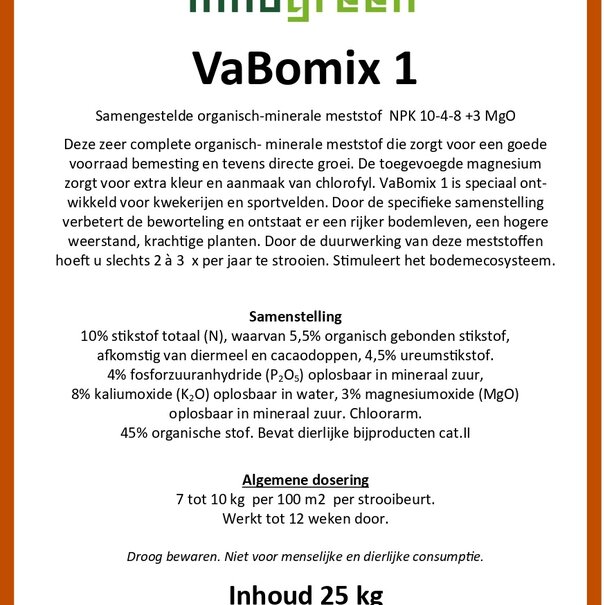 Innogreen Vabomix1 | NPK 10-4-8 + 2 Mgo