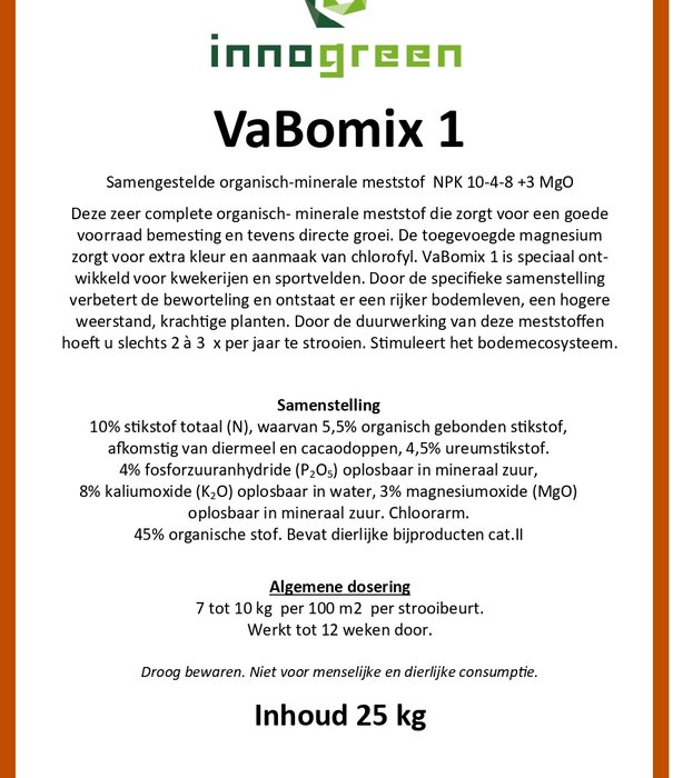 Innogreen Vabomix1 | NPK 10-4-8 + 2 Mgo