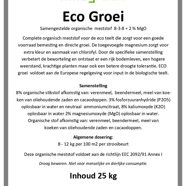 Innogreen ECO Groei | NPK 8-3-8 + 2 MgO