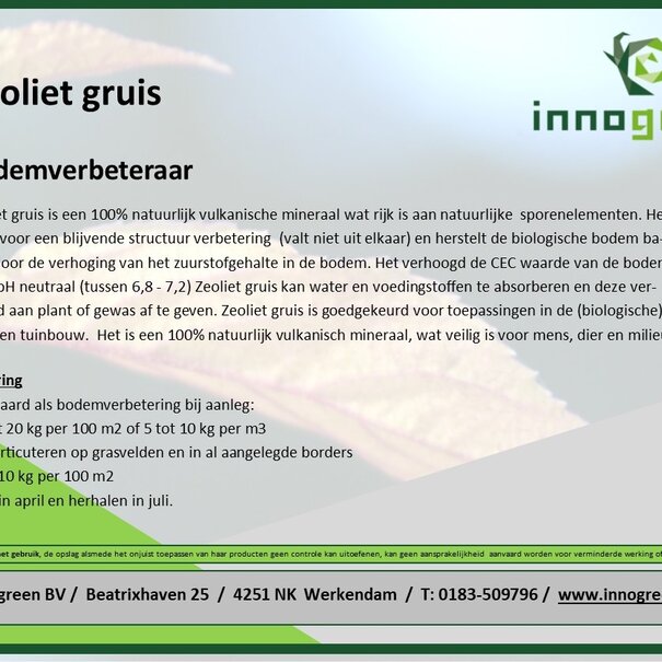 Innogreen Zeoliet voor zavelgronden