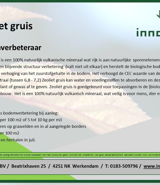 Innogreen Zeoliet voor zavelgronden