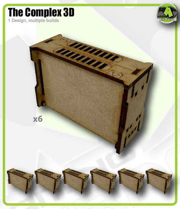 Complex 3D Large Straight Wall Section (6pk)
