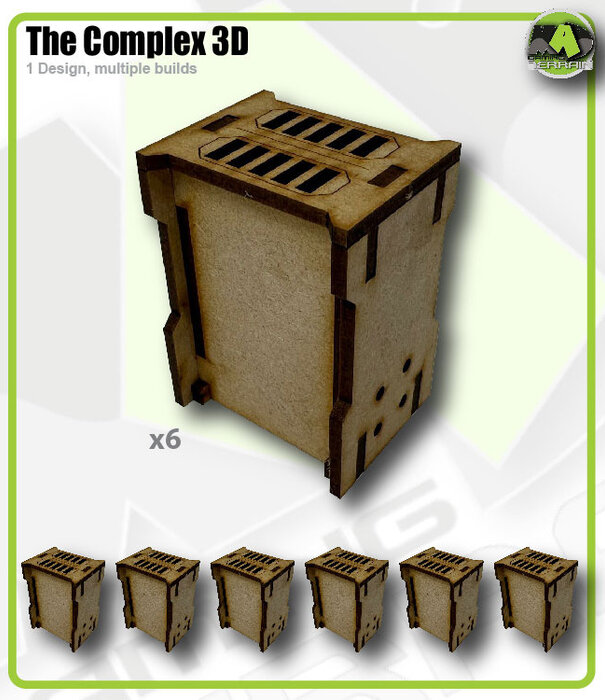 Small Straight Wall Section 3D (6pk)