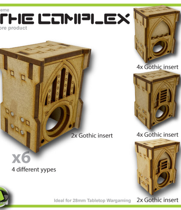 Complex Small Straight Gothic Wall with Hole