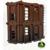 Large reverse angled ruined building