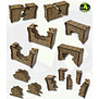 Ruined wall section set