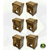 Small Straight Industrial Wall Section Set w Hole  6pk