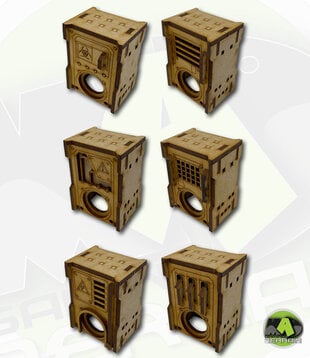Small Straight Industrial Wall Section Set w Hole  6pk