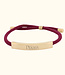 Elegante Armband Van Bordeaux Rode Paracord Met Goud Naamplaatje