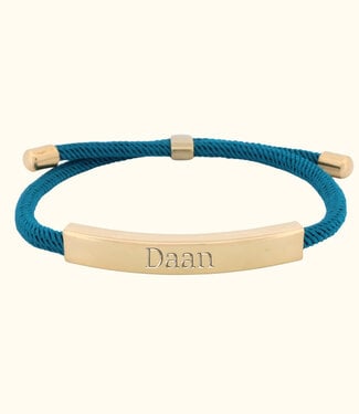 Briansa Armband met gepersonaliseerd naamplaatje in blauw