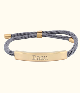 Briansa Armband met gepersonaliseerd naamplaatje in grijs