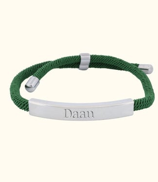 Briansa Armband Met Zilver Naamplaatje In Groen