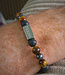 Unieke bruine en zwarte kralen armband met vier namen naar keuze