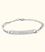 Elegante gourmet schakel armband met gepersonaliseerd graveerplaatje