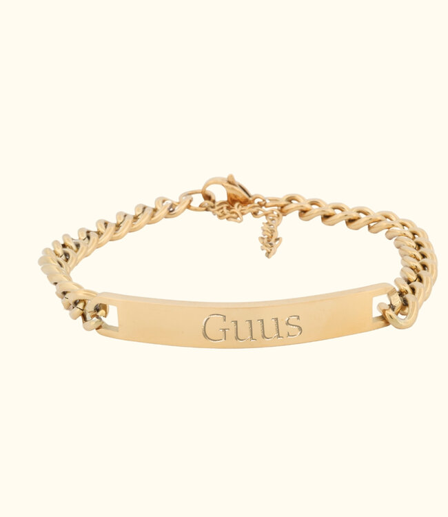 Elegante plaatarmband met gourmet schakel en ruimte voor gravering