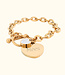 Kapittel Armband Met Hart Hanger Voor Gravering in Goud of Zilver Kleur