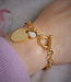 Kapittel Armband Met Hart Hanger Voor Gravering in Goud of Zilver Kleur