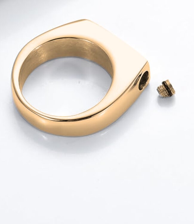 Stijlvolle as zegelring met vulset voor een blijvende herinnering