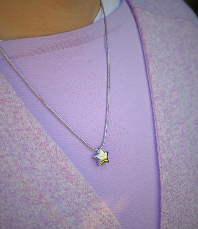 Elegante zilverkleurige ashanger in de vorm van een ster