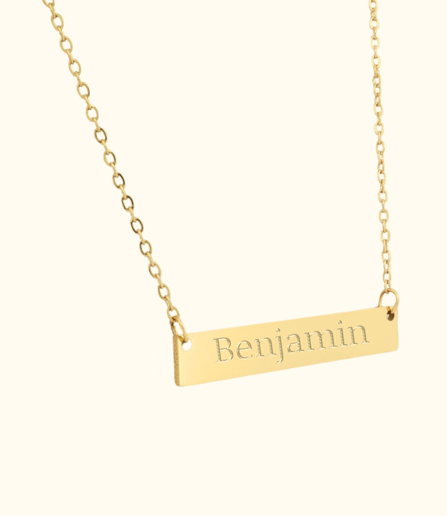 Bar ketting met elegante hanger voor naamgravering