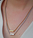 Schuif bar ketting met 4-zijdige hanger voor persoonlijke gravering