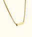 Schuif bar ketting met 4-zijdige hanger voor persoonlijke gravering