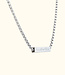 Schuif bar ketting met 4-zijdige hanger voor persoonlijke gravering