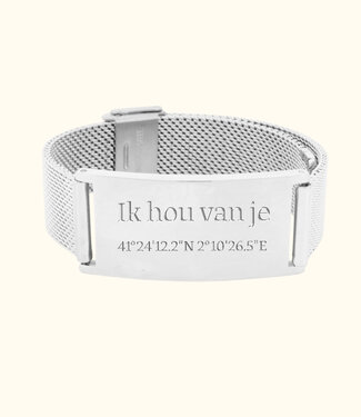 Briansa Brede Mesh Armband Met Tekst
