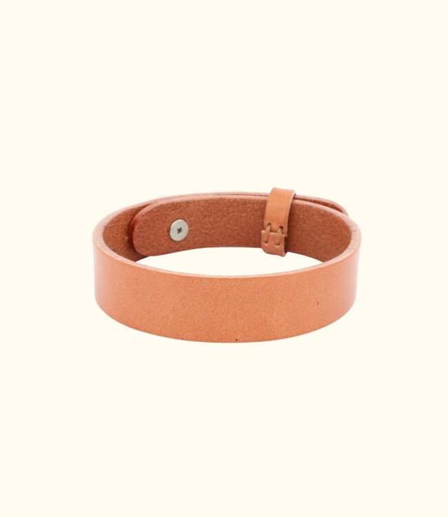 Leren armband met ruimte voor mesh bedels in diverse kleuren