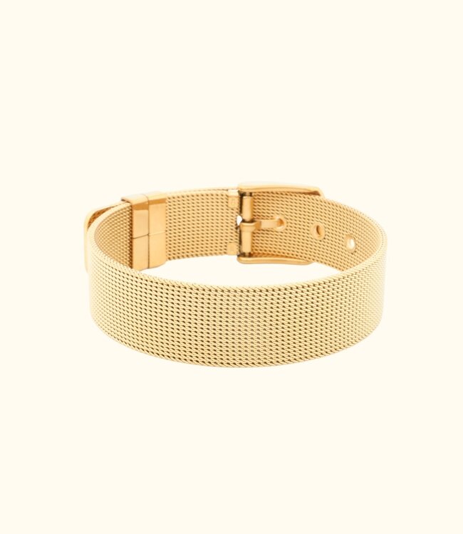 Stijlvolle stainless steel mesh armband voor bedels en gravure