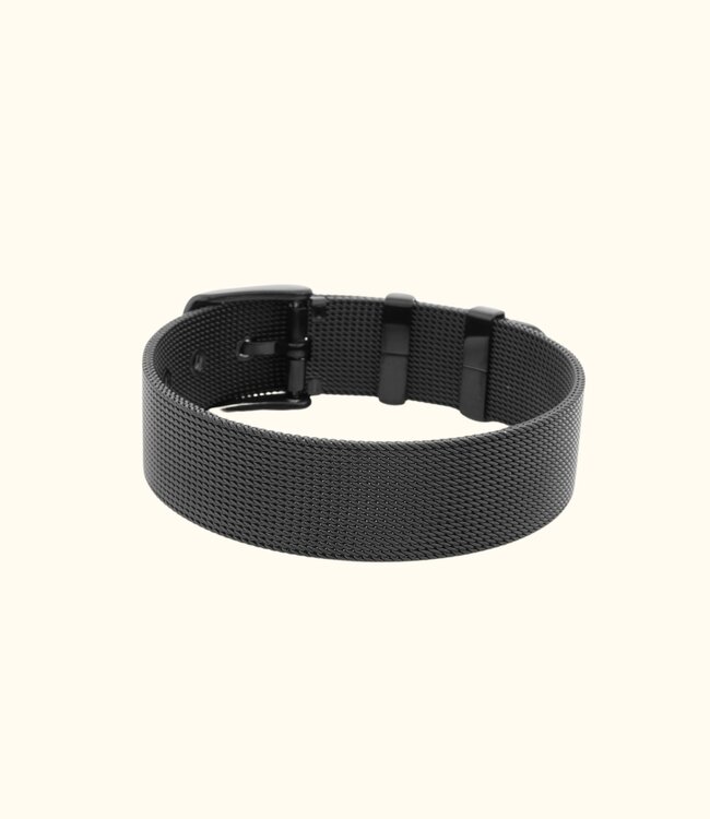 Stijlvolle stainless steel mesh armband voor bedels en gravure