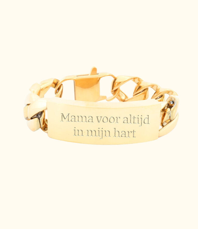 Stijlvolle Cuban Link Met Askamer En Graveerplaat Voor Persoonlijke Herinneringen