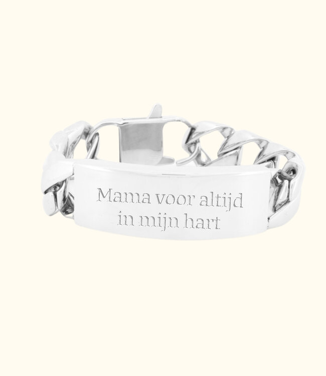 Stijlvolle Cuban Link Met Askamer En Graveerplaat Voor Persoonlijke Herinneringen